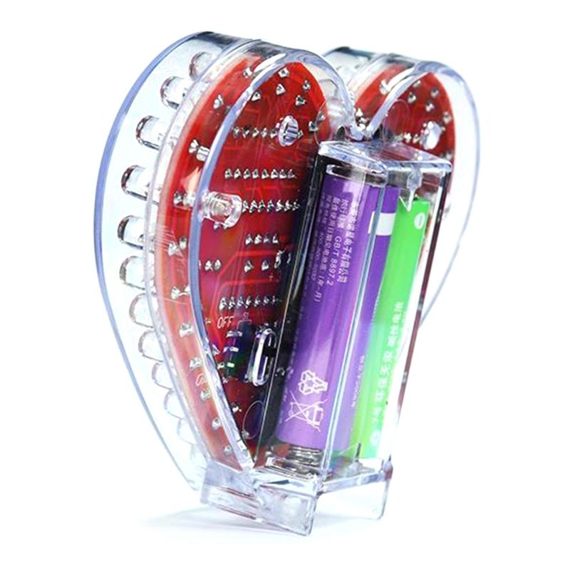 Kit di Saldatura LED RGB a Forma di Cuore per Appassionati del Fai-da-te, Set Elettronico Educativo per Studenti e Regalo Creativo