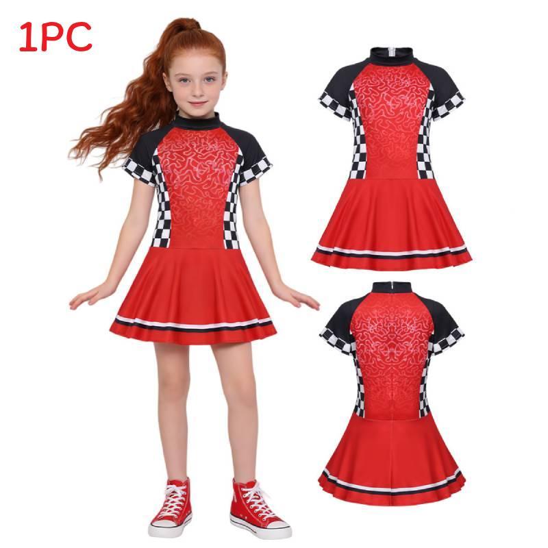 Racer Girl Cosplay Dress With Polyester Fabric For Childrens Stage Performance 110
