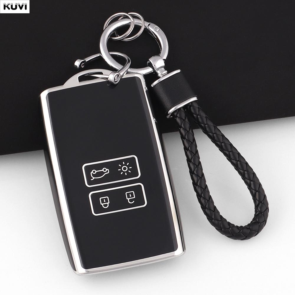 New Pink Tpu Car Key Case Cover Fob Keychain For Renault Koleos Captur Megane Clio Scenic Talisman Arkana For Dacia Sandero