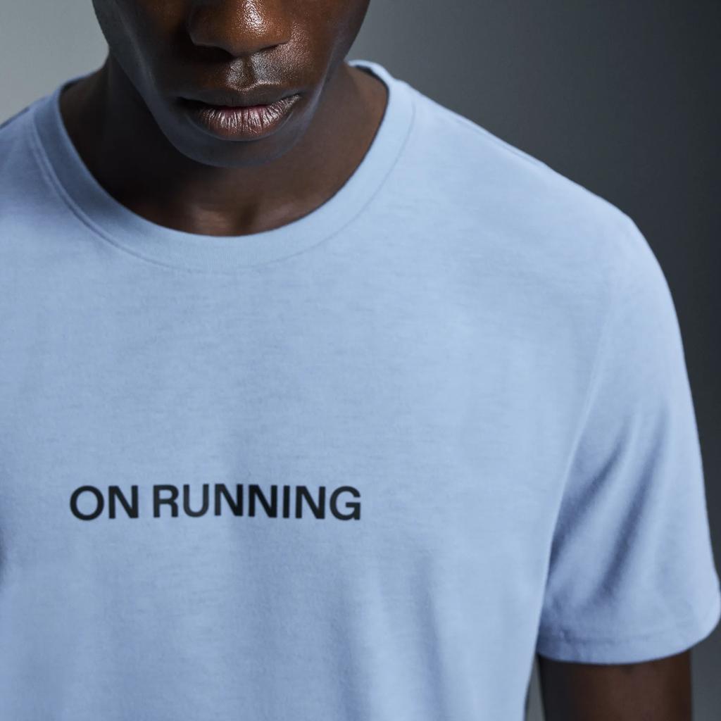On Run Round Neck Comfortable Casual Short Sleeve T-Shirt Men Tops Light-Gray Blue 1ME30370732