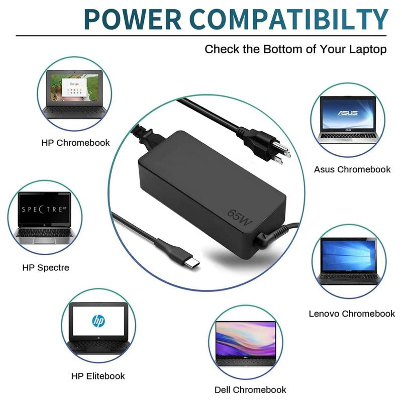 65W 20V 3.25A USB C Power Adapters For Lenovo ThinkPad Laptop Type C Charger Adapter Fast Power Charging TYPE C Laptop Charger