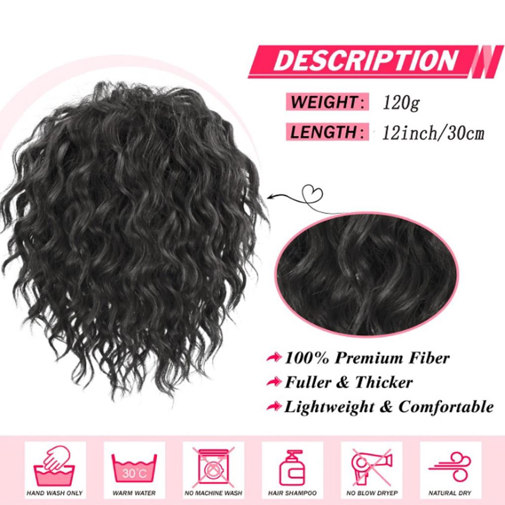 Messy Bun Hair Pieces Loose Wavy Curly Bun Short Drawstring Ponytail Hair Extensions Top Synthetic Ponytail Women's Hair Extensions