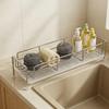 Waterproof Sink Drain Rack Stainless Steel Soap Sponge Holder Sink Storage Rack for Kitchen