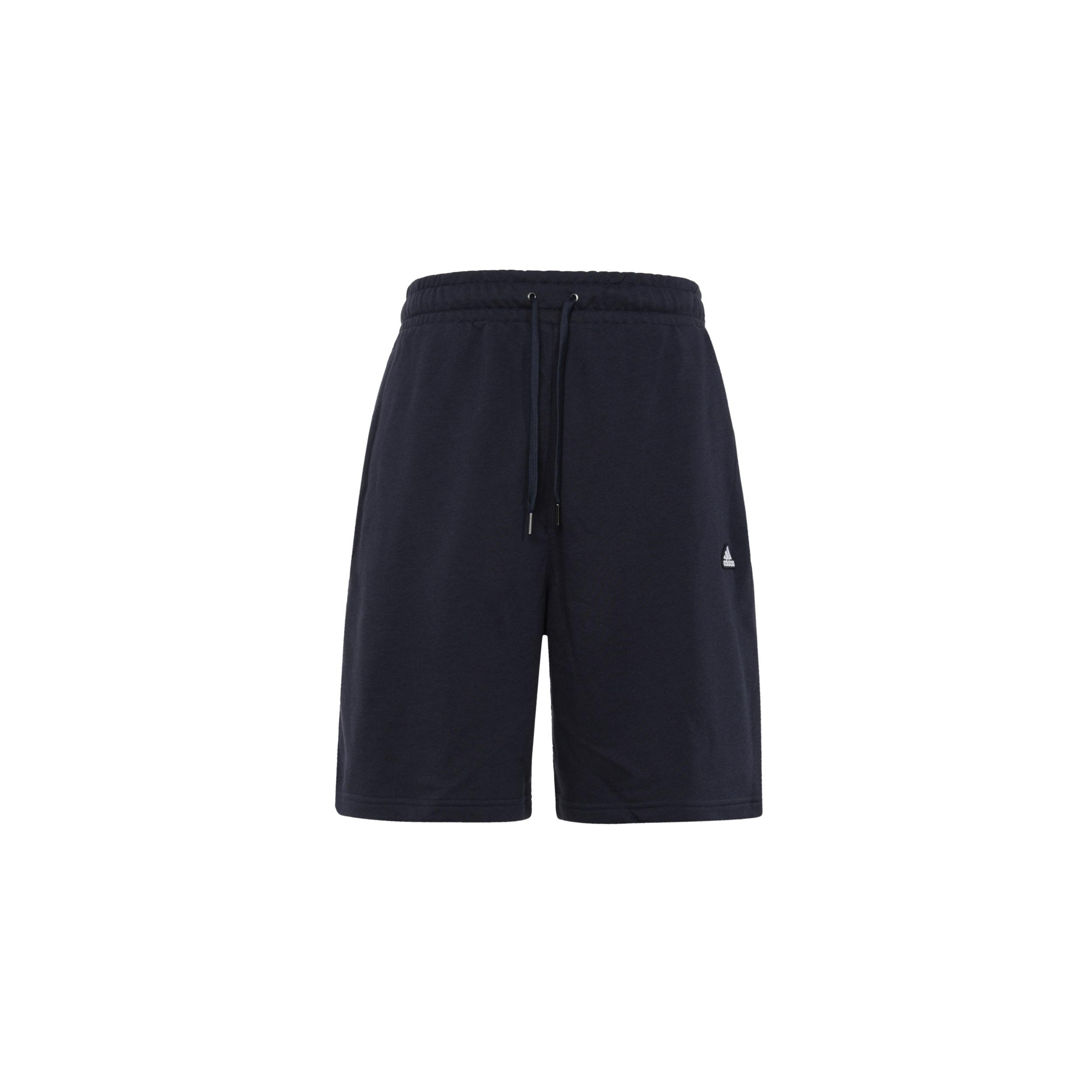 Men s adidas Solid Color Logo Printing Lacing Straight Shorts Blue HS4390 S