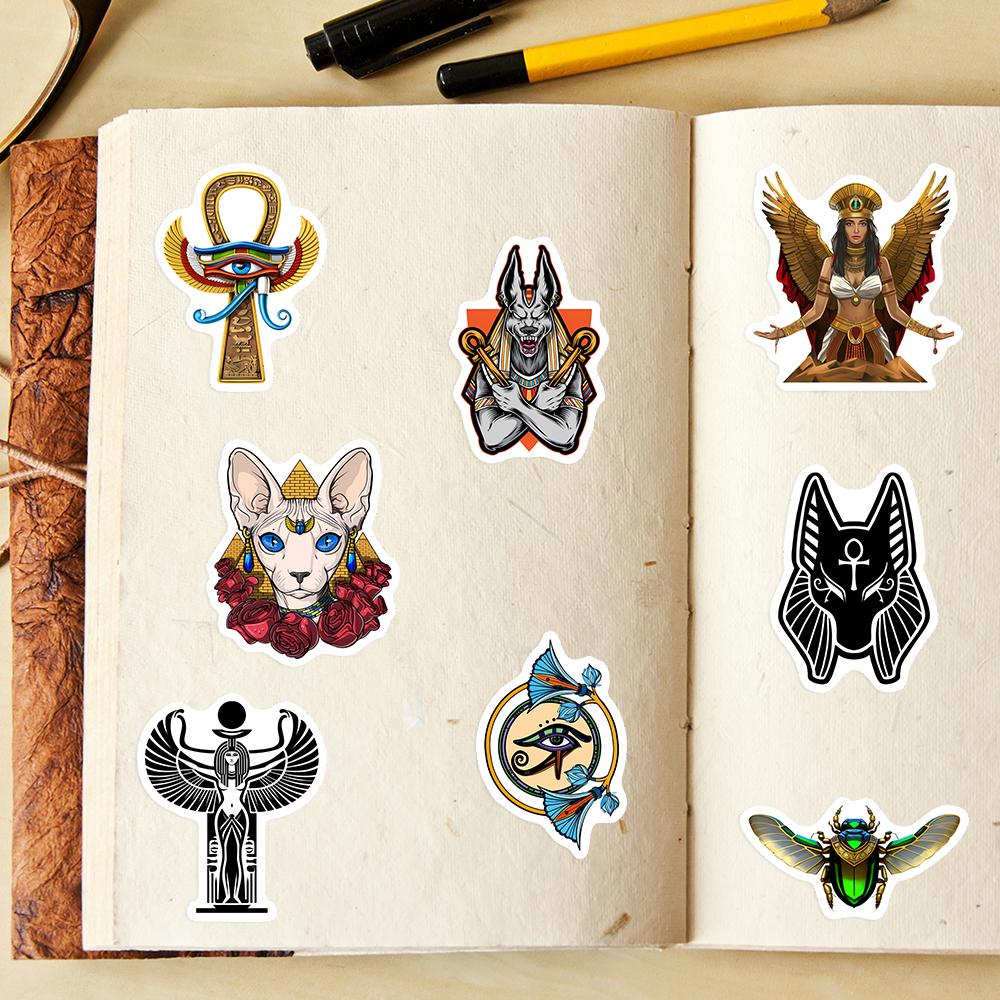 Egypt Mythology Gods Totem Stickers DIY Toys Gift Waterproof Decal for Scrapbook Journal Laptop Phone Luggage Bottles Decorative