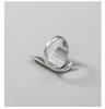 Irregular Polished S925 Sterling Silver Thumb & Index Ring for Women