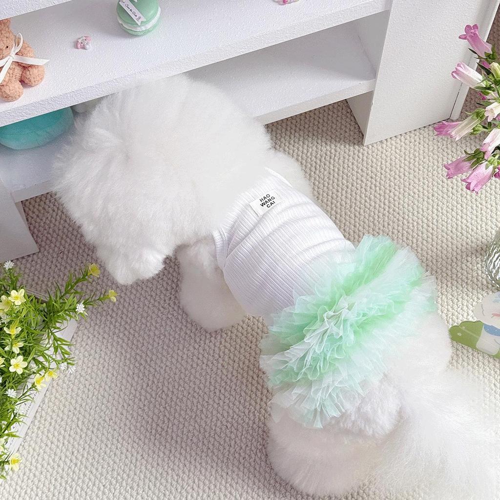 Haustier-Prinzessin-Kleid: Frühlings-/Sommer-Puff-Tüllrock für Katzen & kleine Hunde