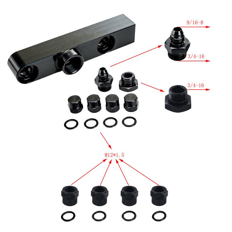 Billet Aluminum Outlet Manifold 60MM Dual Fuel Filter Fuel Pump Bracket/Clamp /Mount For 044 Fuel Pump For BMW