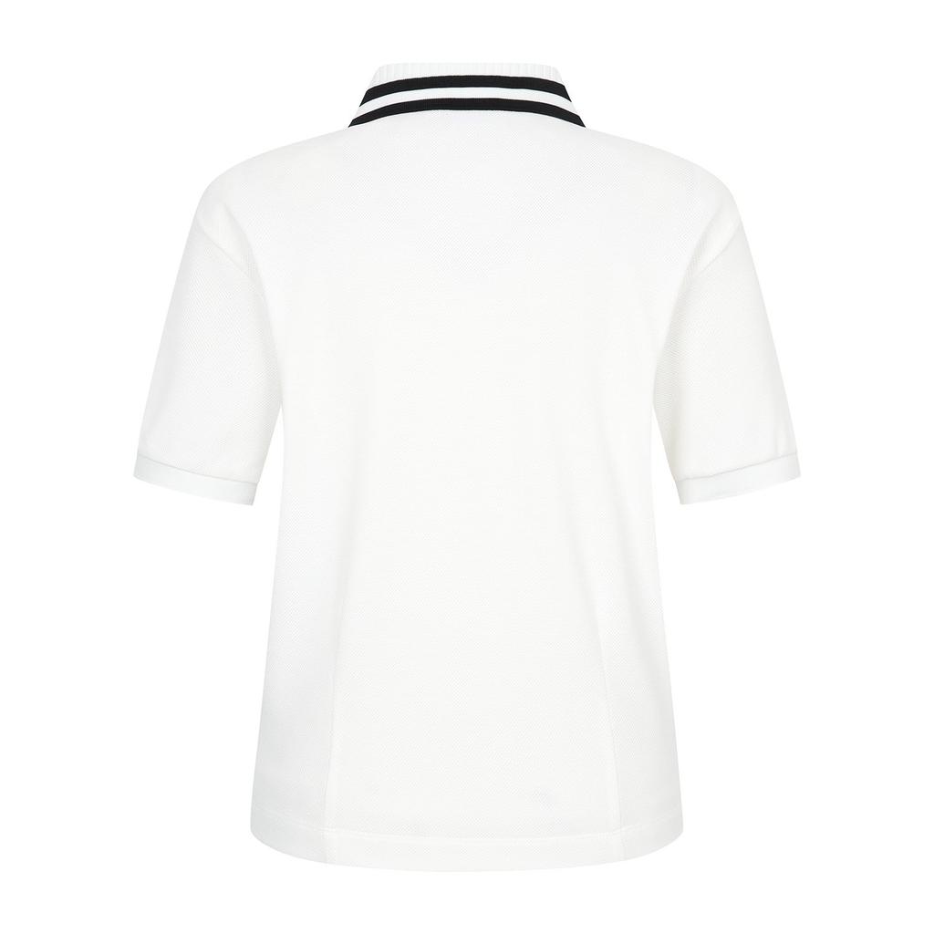 Martin Golf Knit Collar Crop Short Sleeve T-Shirt_Off-White