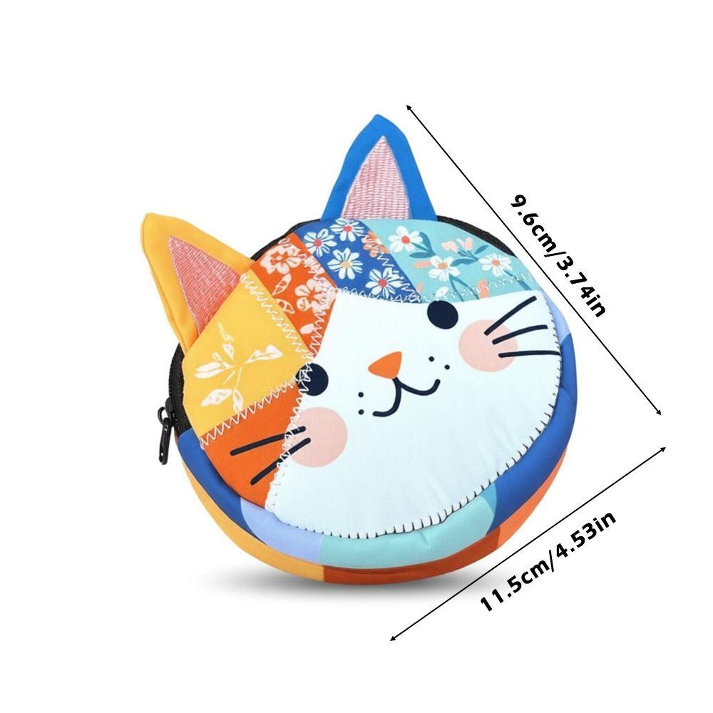 Portable Patchwork Pencil Case Cat Large Capacity Pen Bag Stationery Pouch School Supplies