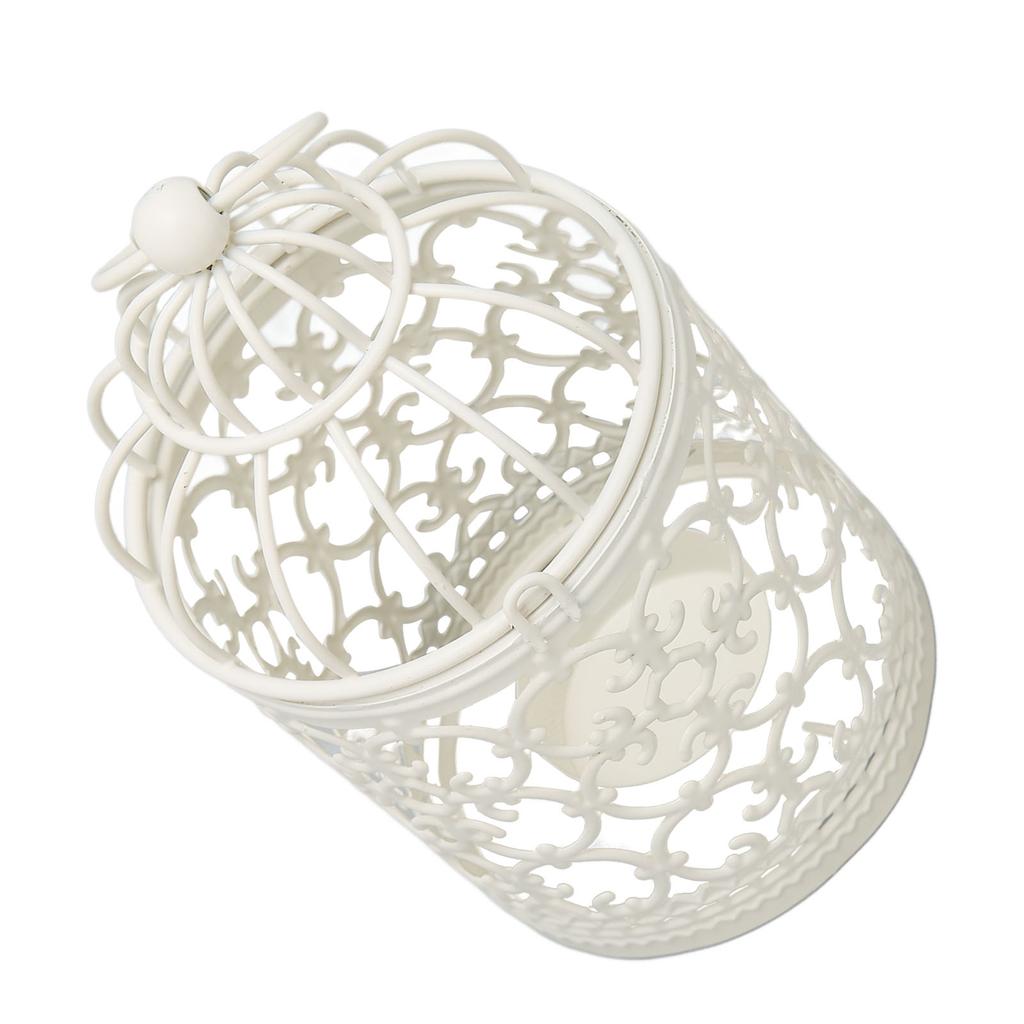 Tealight Lantern Hollow Pattern Decorative Metal Birdcage Candle Holder for Dining Table Wedding