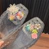 Dopamine  Beaded Jelly Shoes Sandals Accessory Diy Decorative Shoe Flower Slippers Shoe Buckle Accessories