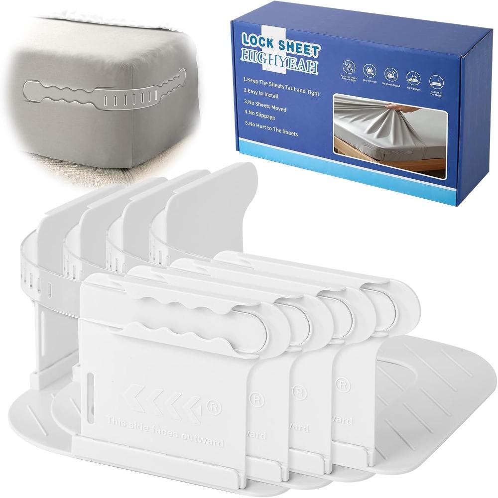 

Надміцні тримачі для простирадл Знімні застібки для простирадл Захвати для простирадла для зморшкуватого простирадла білий