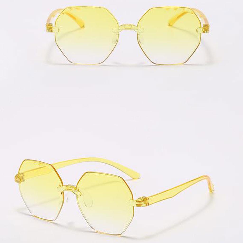 

Безрамочные солнцезащитные очки многосторонней формы, желейные, карамельные, разноцветные, унисекс жёлтый