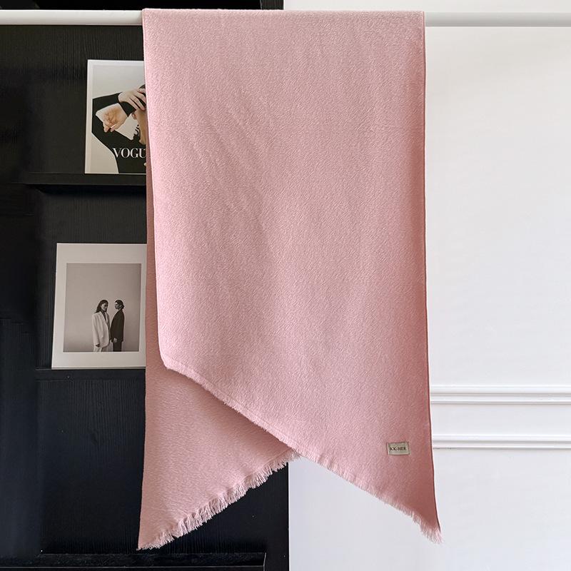 New Winter Cashmere Scarf For Women Soft Solid Color Tassel Shawl Wrap Thick Warm Blanket Echarpe Pashmina Female Scarves