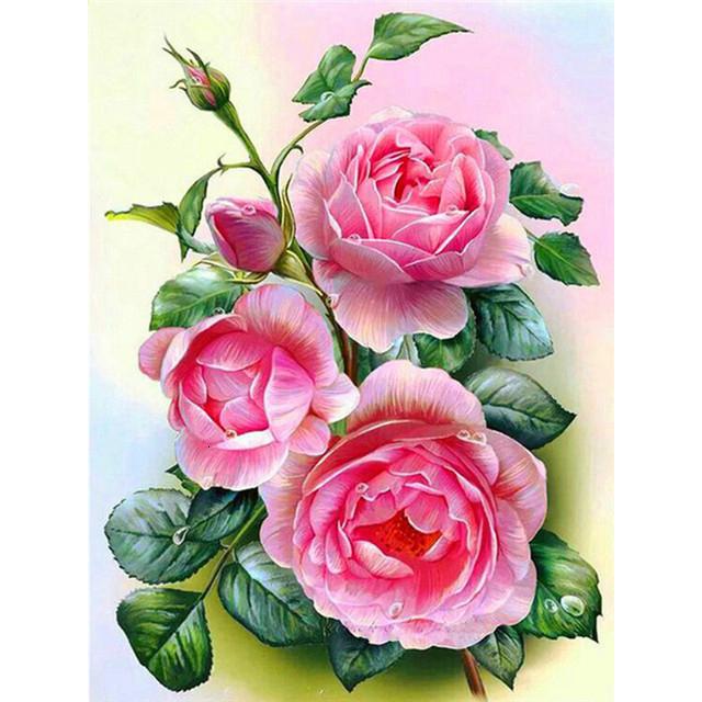 Volle 5D-Diamant-Malerei, hübsche Blumen, DIY-Diamant-Stickerei, Diamant-Mosaik, Kreuzstich-Set, Heimdekoration, Geschenk