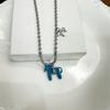 Zinc Zinc Alloy Enamel Colt Horse Pendant Necklaces Plated Zodiac Animal Necklaces  Friends