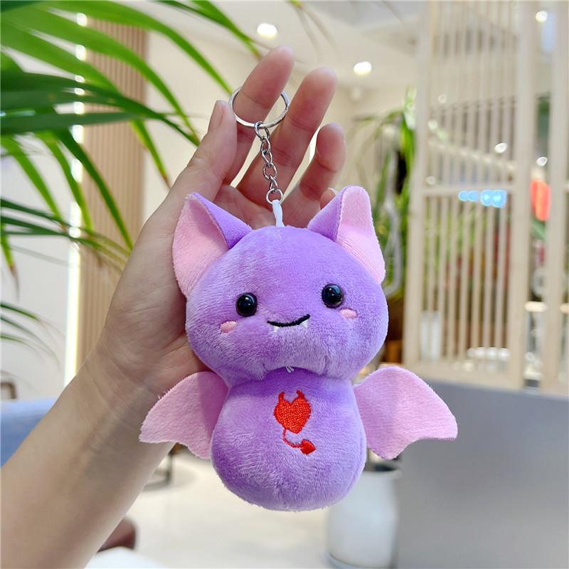 Cute Cartoon Bat Plush Toy Keychain Pendant Small Stuffed Animal Doll Claw Machine Prize Gift