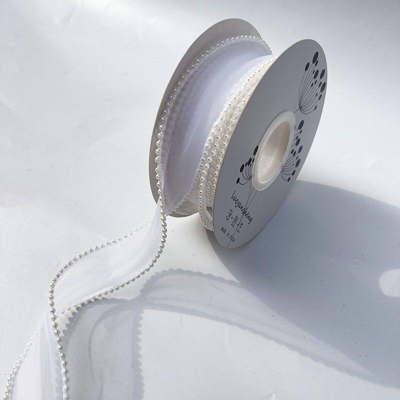 Iridescent Pearl Wave Silk Ribbon: Fishtail Yarn for Floral Arrangements & Decorations