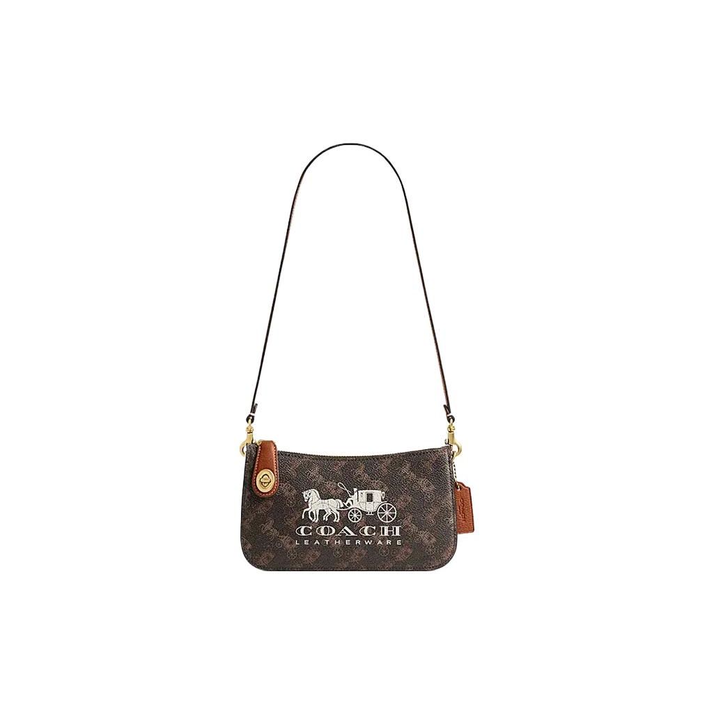 

Coach Penn 21 Horse And Carriage Print Zipper Closure Handbag Women handbags Truffle CM712-B4TXN Basic Set (Bag+Dust Bag)