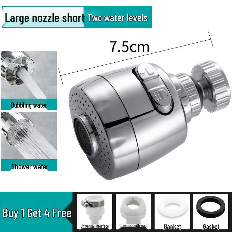 Universal Rotatable Splash-Proof Faucet Extender for Kitchen Sink