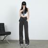 American Spice Girl Versatile Straight Jeans Skinny Irregular Waist High Waist Wide Leg Jeans Tide