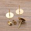 50-100 Stück 2 Farben Edelstahl Ohrstecker Leere Stiftbasis Pins Mit Verschluss Ohrrücken Für DIY Schmuckherstellung