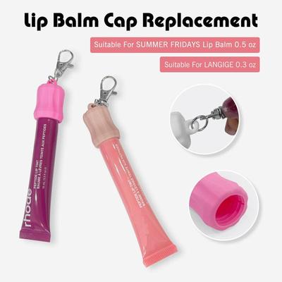 Portable Lip Gloss Keychain Caps Silicone Lid Holder Keyring Pendant For Lip Balm Bag Pendant Makeup Tool Accessories