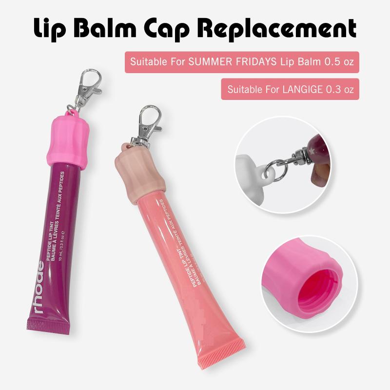 Portable Lip Gloss Keychain Caps Silicone Lid Holder Keyring Pendant For Lip Balm Bag Pendant Makeup Tool Accessories