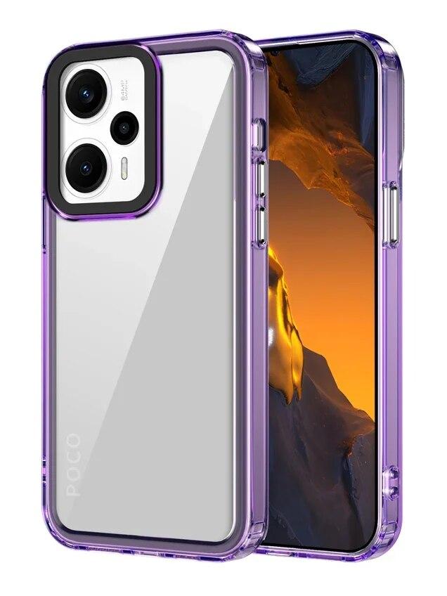 

Прозорий акриловий чохол Crystal для Xiaomi Redmi 12C 11A Note 12 11 A1 A2 Plus Mi Poco M6 M4 F5 X5 C51 Pro Soft Bumper Shockproof Hard Cover xiaomi 12 t pro фіолетовий