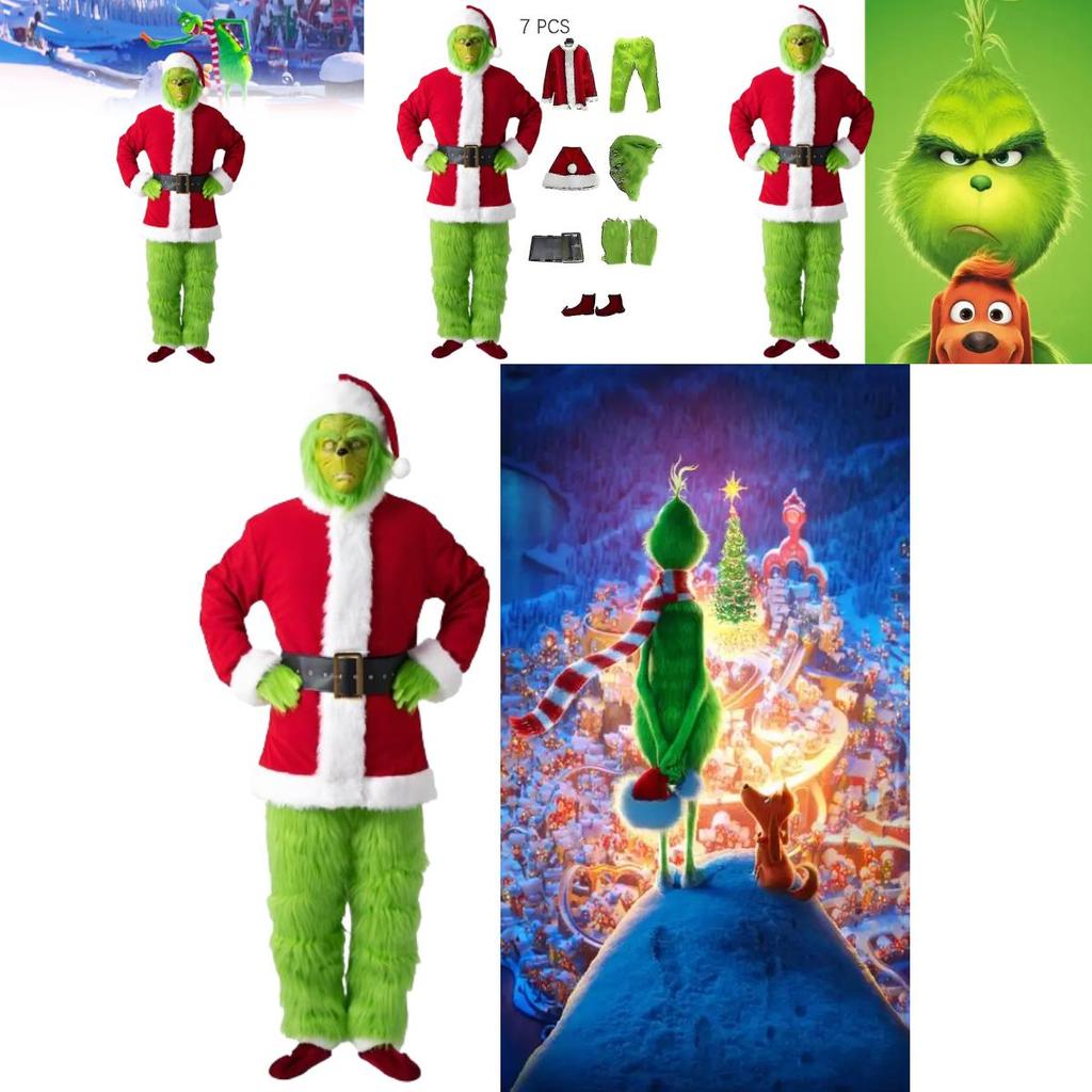 The Grinch Christmas Costume Cosplay Outfit For Adults Holiday Party