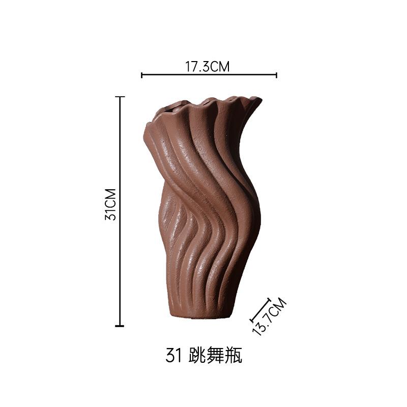 Retro New Chinese Ceramic Vase Decorations Ornaments Porcelain Vase with Flower Arrangement and Hydroponics in Porch TV Cabinet