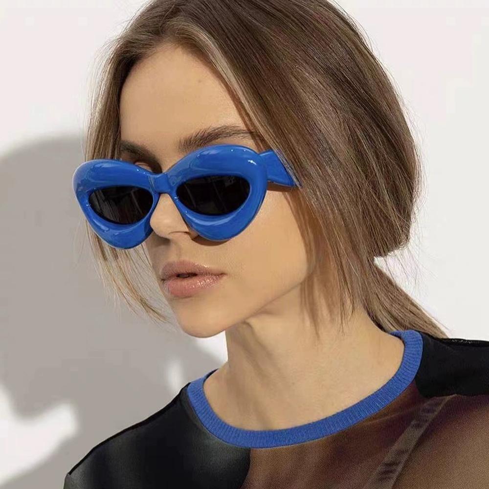 New Candy-colored Cat's Eye Sunglasses Street Fashion Dance Funny Personality Glasses Unisex Fashion Lip Sunglasses.