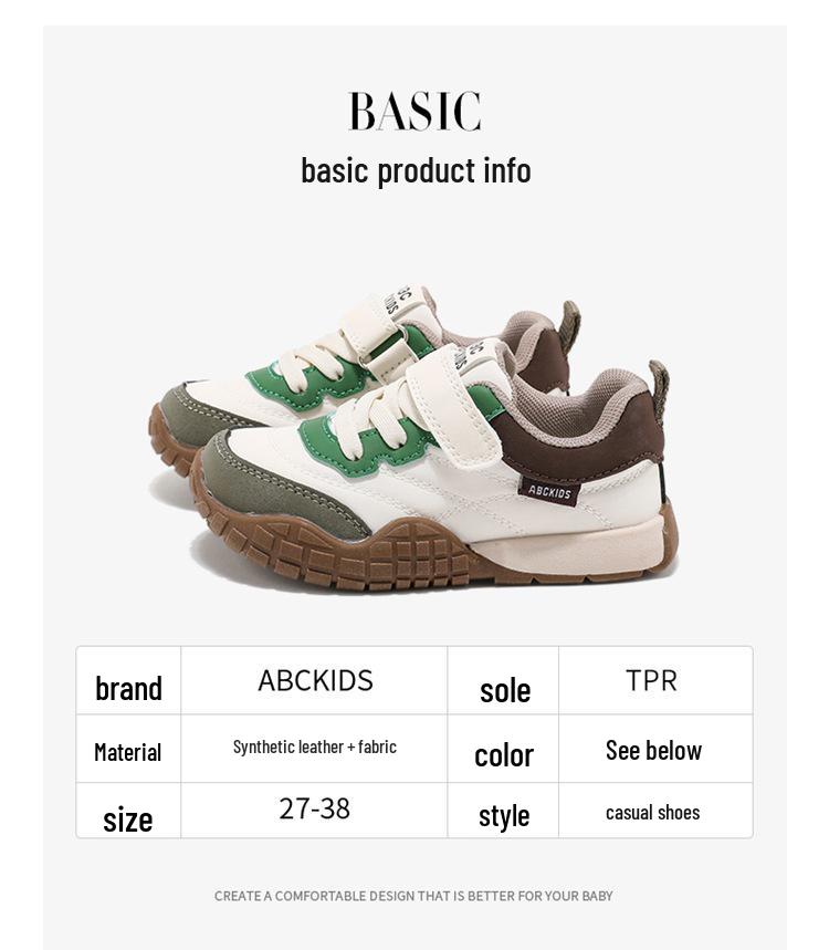 ABCkids5838 Velcro Sneakers for Kids - Soft Sole, Spring & Autumn Style, Boys & Girls Casual Board Shoes