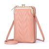 Stylish Solid Color Wallet For Women Multi-functional Mini Mobile Phone Bag Pu Leather Zipper