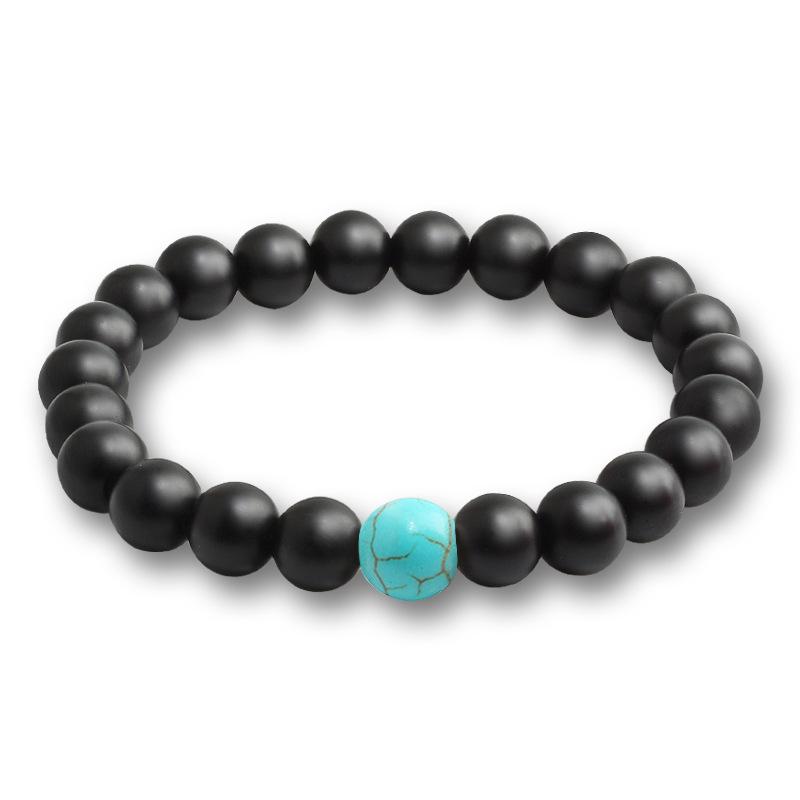Creative Tiger Eye  Volcanic Stone Beaded Elastic Bracelet