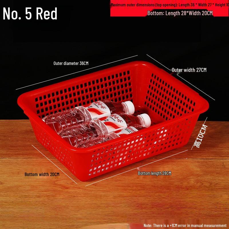 Large White Plastic Rectangular Kitchen Basket for Draining, Washing, and Storage