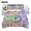 Peace Symbol Duvet Cover Gorgeous  Camper Van Peace Sign Bedding Set Microfiber Mandala Comforter Cover King Size Bedroom Decor