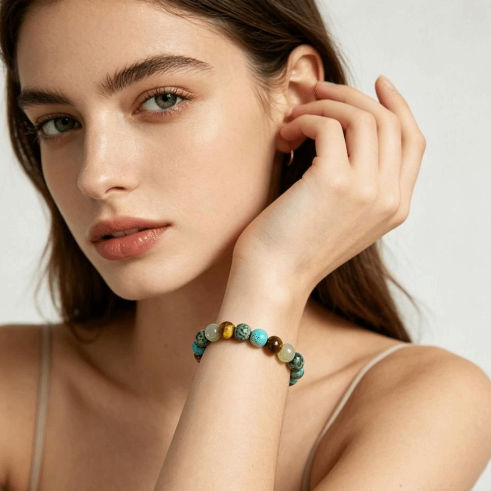 Patchwork Bracelet for Women Bohemian Wrist Chain Stone Beaded Bracelet Ladies Jewelry