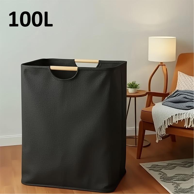 Foldable Laundry Basket,Extra Large Storage Hamper with Wooden Handles,Collapsible Organizer for Bathroom Bedroom Laundry Hamper