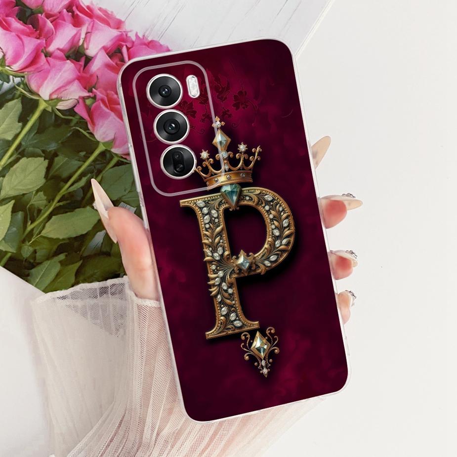 For Oppo Reno12 Pro Case CPH2629 Cute Crown Letters Cover Soft Slim Phone Case For Oppo Reno 12 Pro Reno12 5G CPH2625 Funda Bags