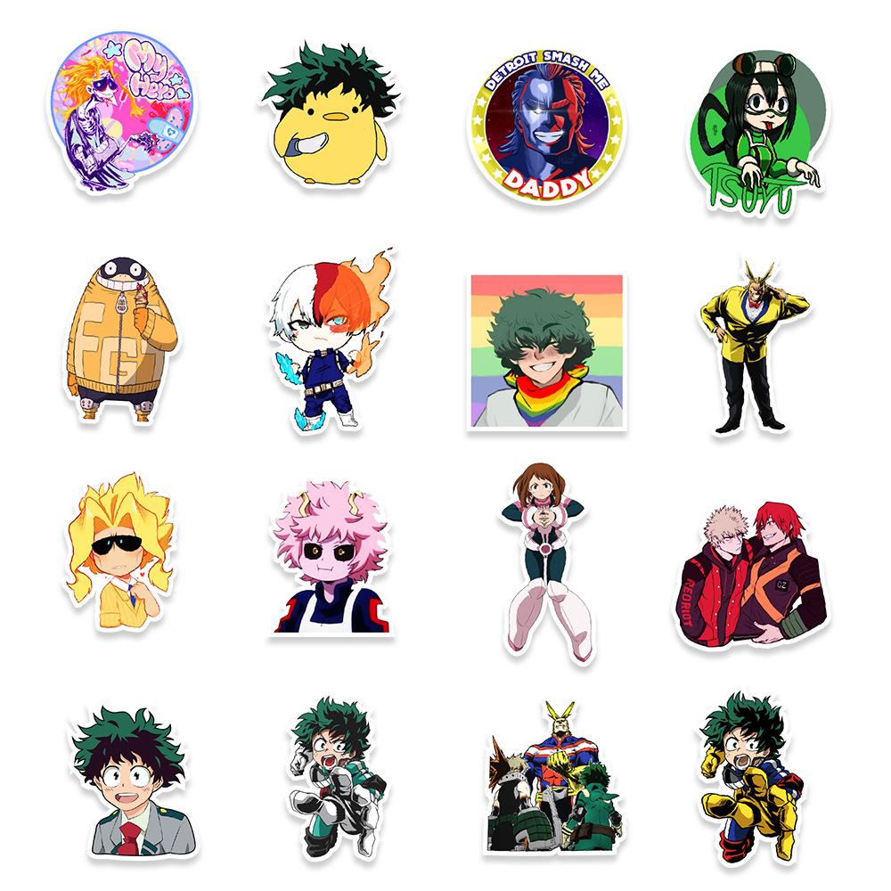 50 New Styles My Hero Academy Graffiti Stickers Luggage Skateboard Bicycle Decorative Stickers
