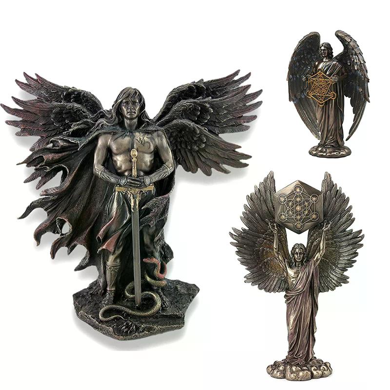 Estatua del Ángel Metatrón - Judaísmo Talmúdico Flor Sagrada de la Vida Figura
