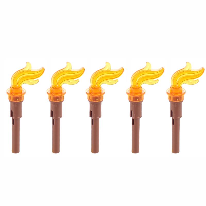 MOC Medieval Building Blocks Compatible Flame Feather Camping Wooden Pile Bonfire Tent Accessories Model Mini Bricks Toys Gifts