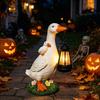 Decorative Yard Art with Lights Garden Duck Statue Solar Lantern, Cute Mom And Baby Sculpture Powered Decoration Lamp, Waterproof Resin Light