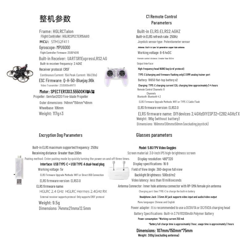 HGLRC Talon FPV Drone RTF Starter Kit (CN version)