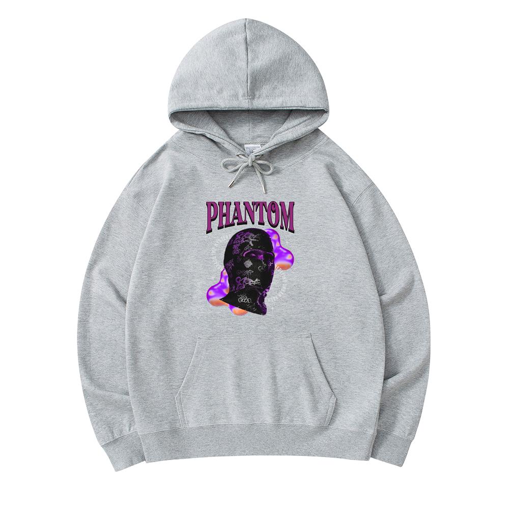 

300 GSM Men s Cotton Hoodies Phantom Print Premium Cotton Sweatshirt XS армия зеленый