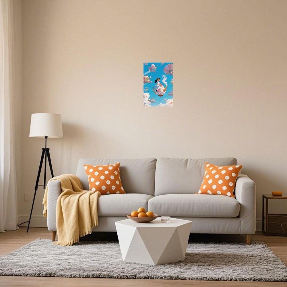 2D Flat - 1pc Disney-Inspired Metal Wall Art Sign - 8x12 Inch Colorful Iron Decor with Whimsical Airplane & Character Design, Du