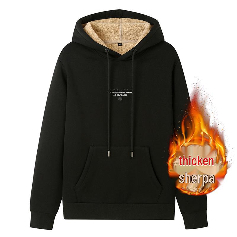 Men s Plus Velvet Fleece Hoodie - Thick, Warm Winter Pullover Jacket L
