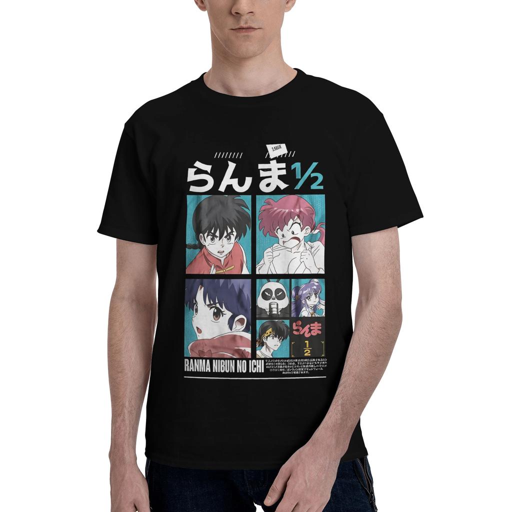 Ranma Saotome Anime Panda Manga Men Women's T Shirt  Casual Tee Shirt Short Sleeve T-Shirts 100% Cotton New Arrival Clothes